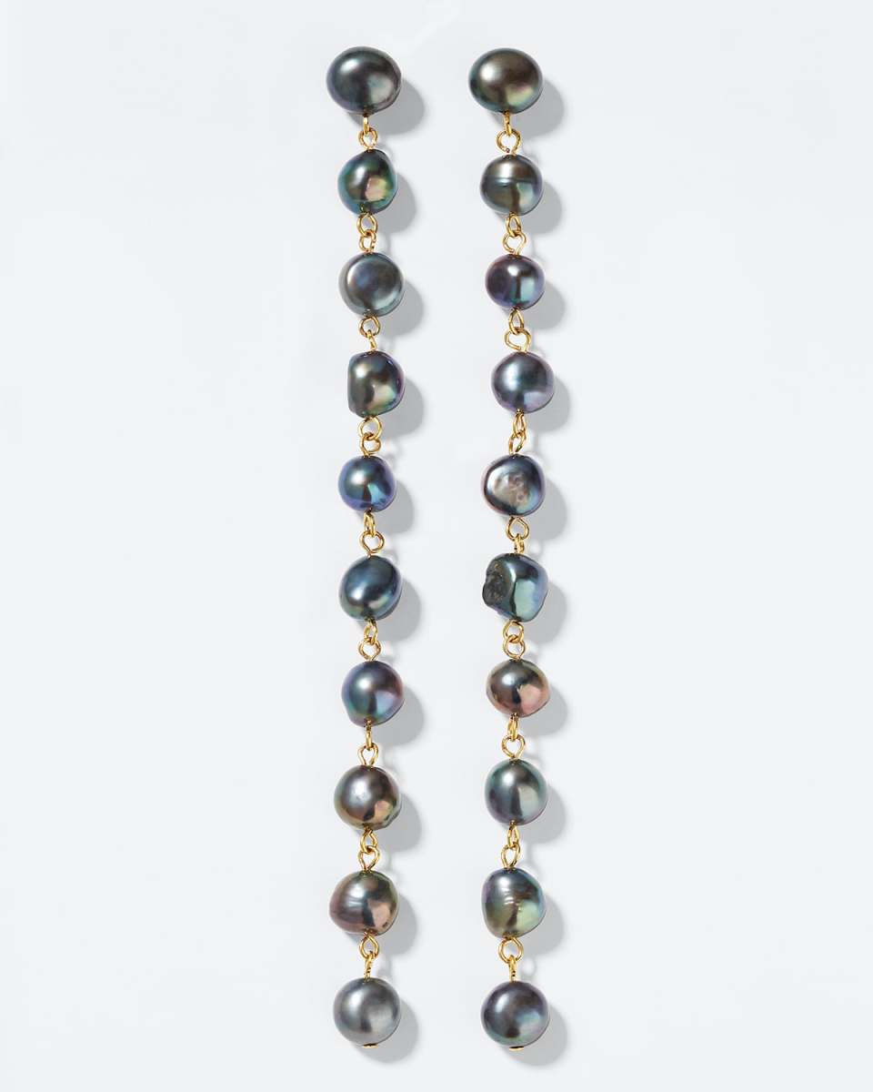 Cairo Long Earrings In Black